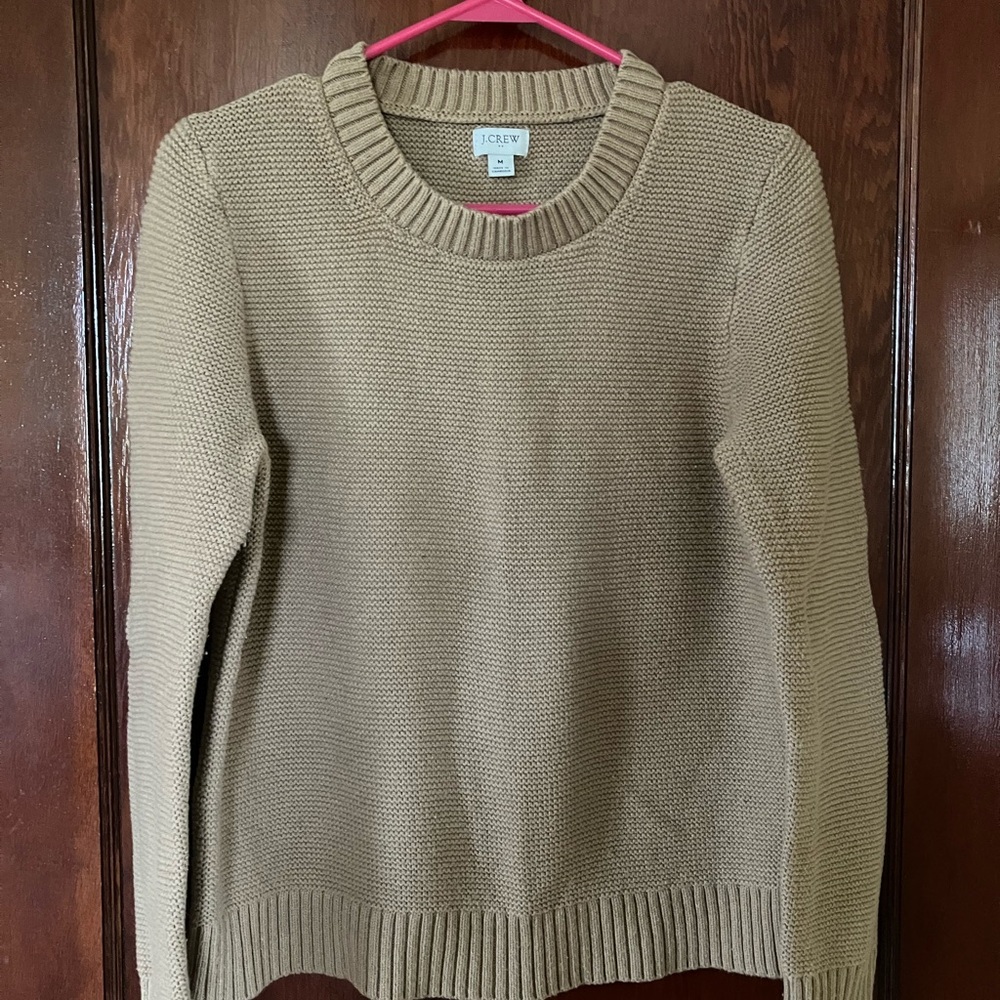 J. Crew Neutral Camel Knit Crewneck Sweater